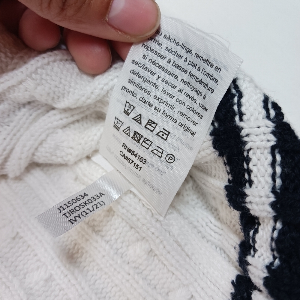 Tommy Hilfiger Women’s Cotton Cable-Knit Sweater – Size Large – Y2K Style - Picture 5 of 7
